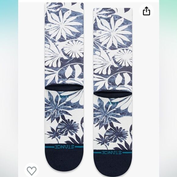 STANCE UNISEX SOCKS NWT WAIKALOA NAVY CREW IN MEDIUM POLY BLEND MID CUSHION - Picture 4 of 5